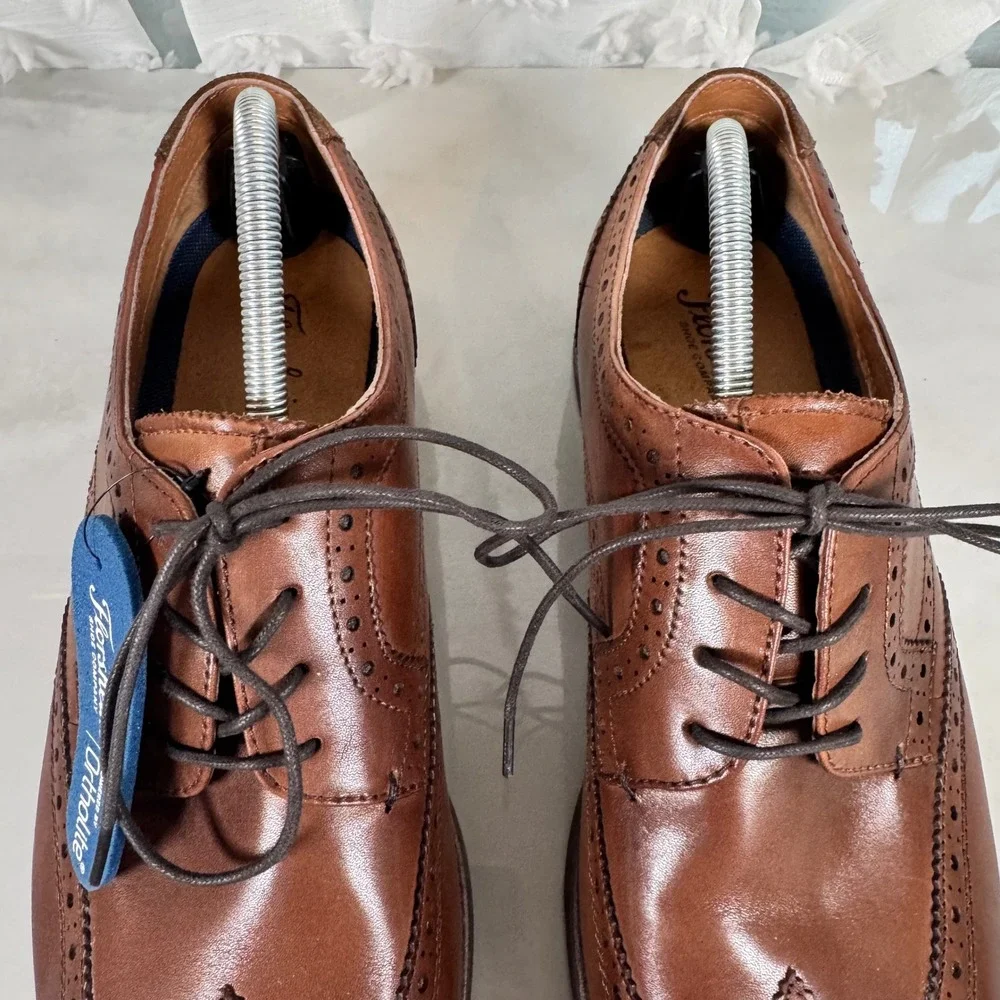 Florsheim‎ Comfortech Wingtip Brogues Brown Leather Dress Shoes Worn Once 12M